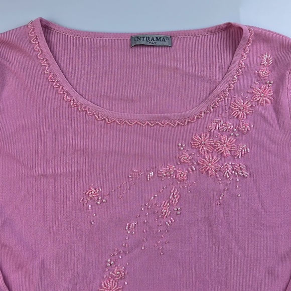 Intrama Italy Beaded Top S85-49 - Picture 2 of 4
